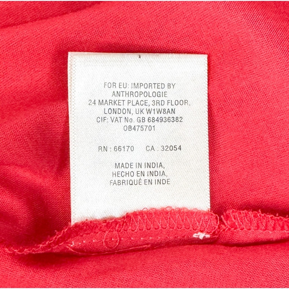 HD in Paris Anthropologie Dress Womens 4 Coral Red Pleated Midi Slip Cami - Picture 7 of 12